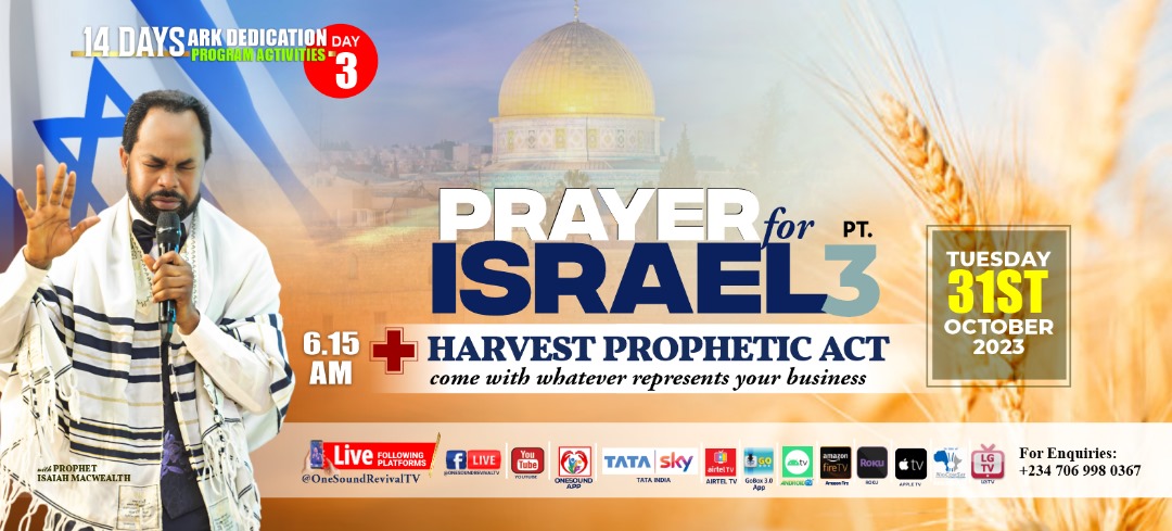 Prayer for Isreal and harvest prophetic act